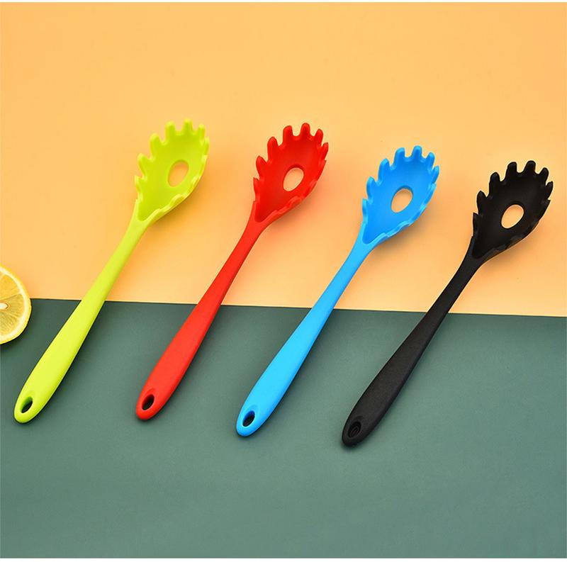 Product Introduction of Long Handle Silicone Noodles Scoop Leaky Spoon Spaghetti Tools Kitchen Accessories Home Sipplies Cooking Tools Gadgets 7