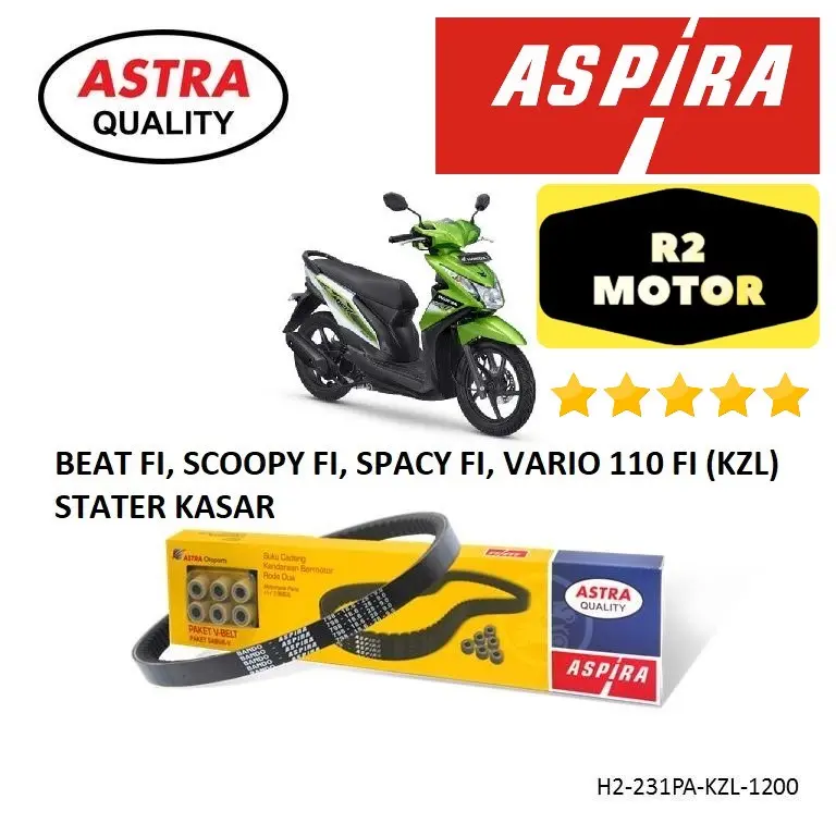 VBELT SET PLUS ROLLER KZL ASPIRA V BELT VAN BELT KIT BEAT FI CBS SCOOPY FI SPACY FI VARIO 110 FI CBS STARTER STATER KASAR
