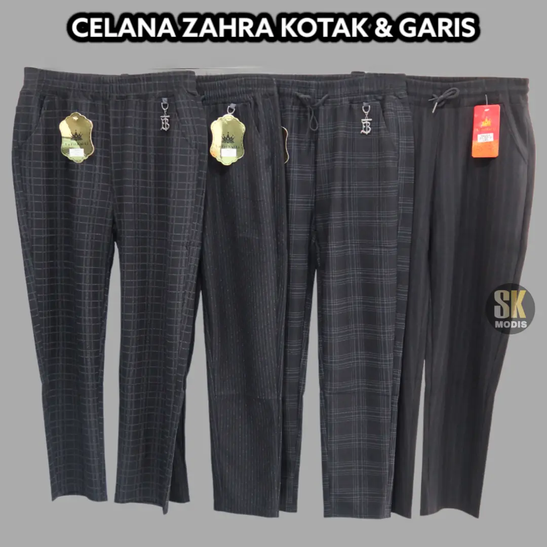 CELANA WANITA TERBARU CELANA MOTIF Garis dan Kotak || 2L-3L-4L || Tali Serut || BAHAN NYAMAN || skmodis