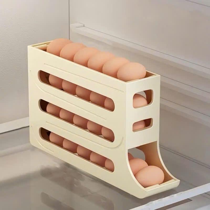 Khay đựng trứng, hộp đựng trứng 4 tầng tự lăn giúp tiết kiệm không gian 0