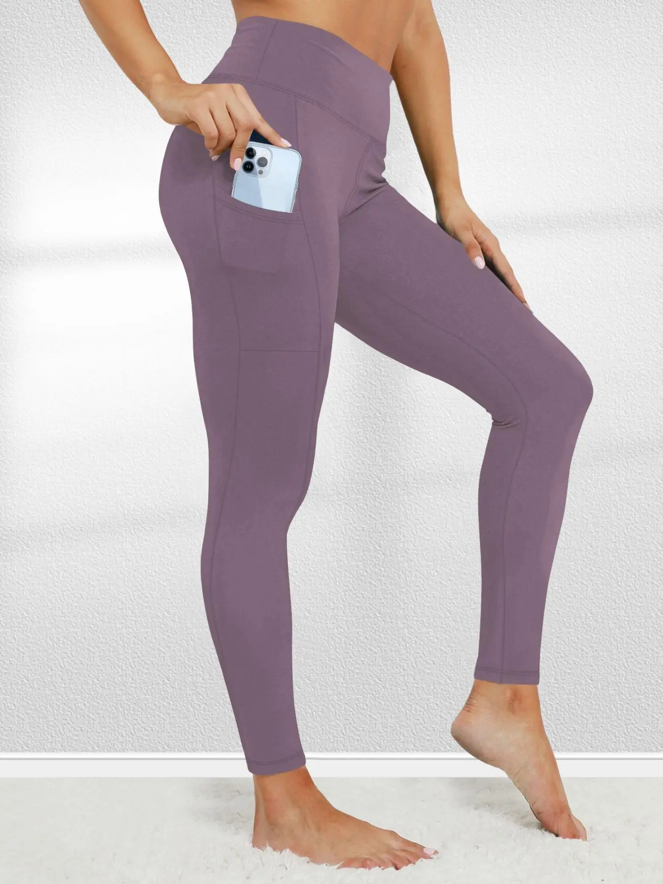 Women's Plain High Waist Pocket Design Leggings, Casual Comfy Skinny Pants for Daily Wear, Ladies Bottoms for All Seasons, Leggings for Women