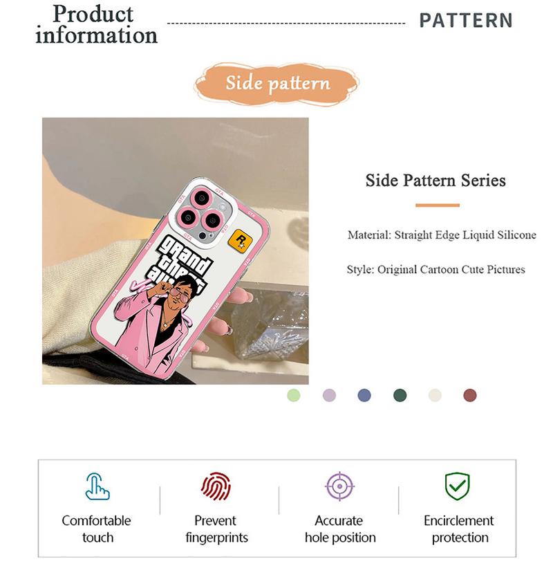 Product Introduction of Ốp Điện Thoại Gta Vice City, Trò Chơi Nóng Bỏng Sang Trọng, Ốp TPU Mềm Trong Suốt, Tương Thích Với iPhone 16, 15, 14, 13, 12, 11, Mini, Pro Max, X, XR, XSMax, 6S, 6, 7, 8 Plus, SE 2