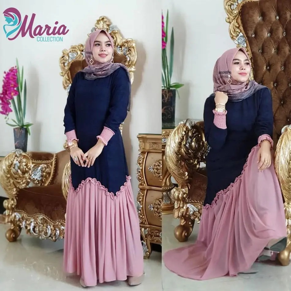 Meyra Dress - Baju Gamis Remaja Dewasa Busui Style Elegan Bahan Jersey Lemonskin All Size by Arlentya