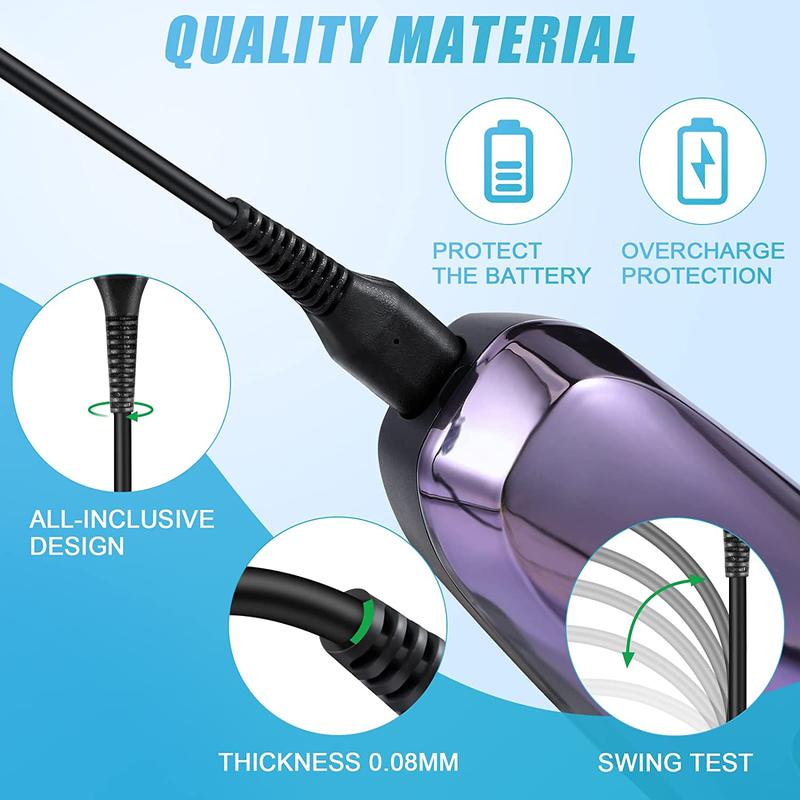 Product Introduction of 2 Pieces 15V USB One Blade HQ8505 Charger Cable Compatible with Philips Shaver Charger QP6520 QP6510 S5/ 7/9000, Aquatouch, Body 9