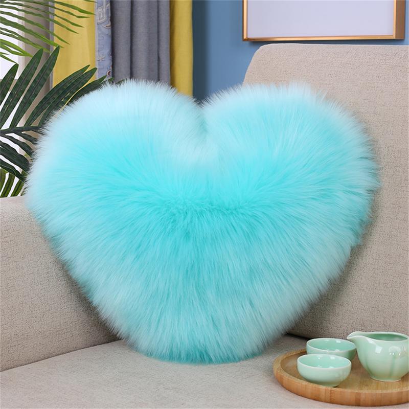 DFE - bantal kapas PP popular, tebal, Shaggy, gebu, sofa, tahan kedut, halus, berbentuk hati, pelbagai sarung bantal mewah untuk bilik tidur, bernafas Soft 1