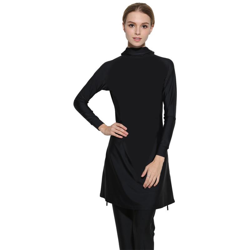 Product Introduction of New Ladies Long Sleeve 2 Piece Swimsuit Black Women Beach Surfing Swimwear 7
