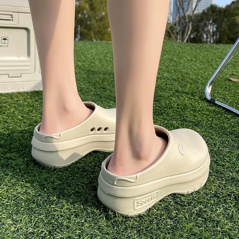 Product Introduction of Hello Sports รองเท้าแตะ รองเท้าแตะผู้หญิง รองเท้าหัวโต ขาว พื้นหนา กันลื่น EVA นุ่มและเสริมความสูง 111203 10