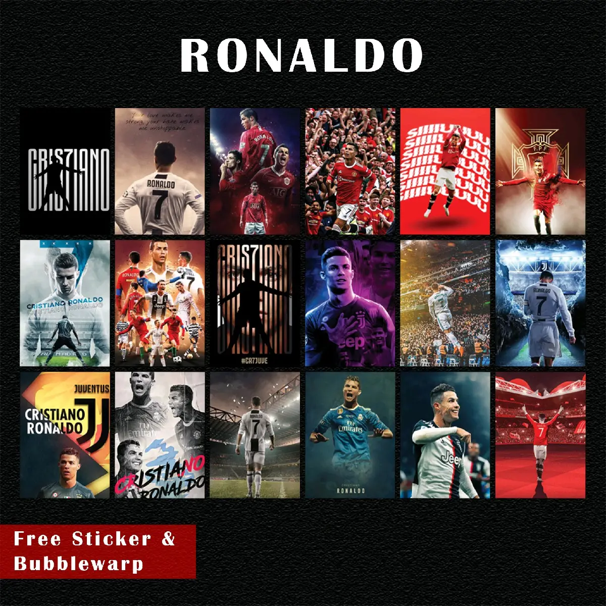 WALLDECOR WALLPAPER RONALDO MESSI DEKORASI KAMAR AESTHETIC