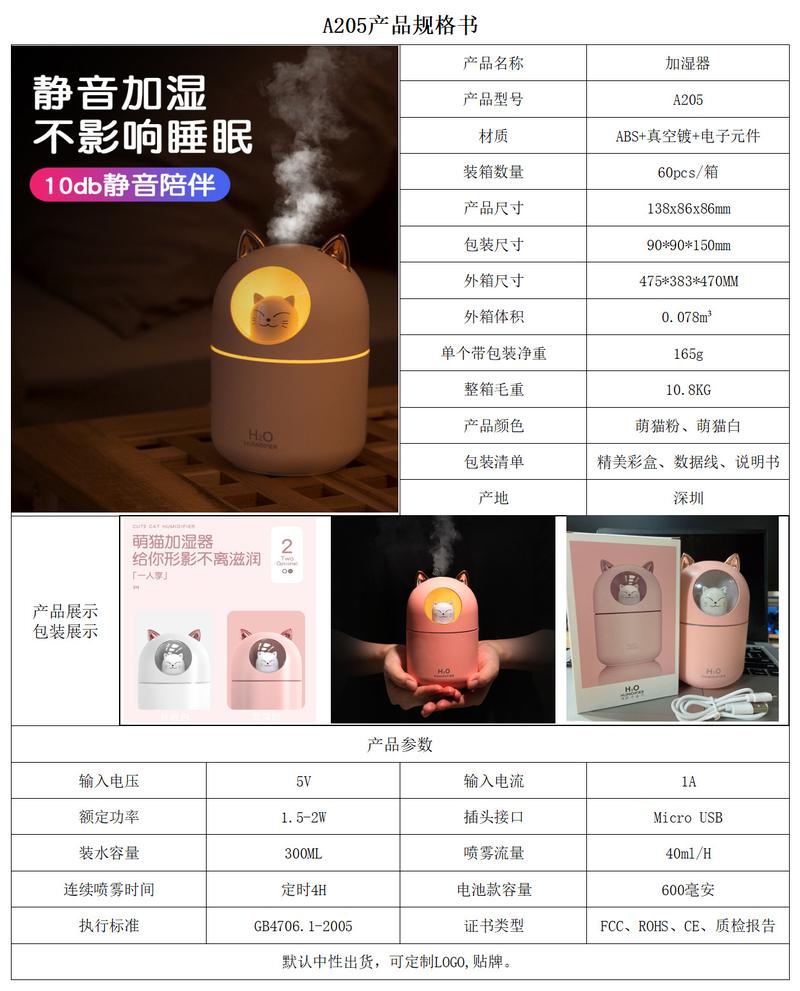 Product Introduction of Máy Xông Tinh Dầu Tạo Độ Ẩm Hình Mèo Dễ Thương, Có Thể Sạc Lại USB, Đèn Ngủ Đầy Màu Sắc Cho Thú Cưng Mèo, Phun Sương Lớn, Thích Hợp Để Sử Dụng Máy Tính Để Bàn Và Trên Ô Tô, Quà Tặng Cho Thú Cưng, Logo Tùy Chỉnh 15