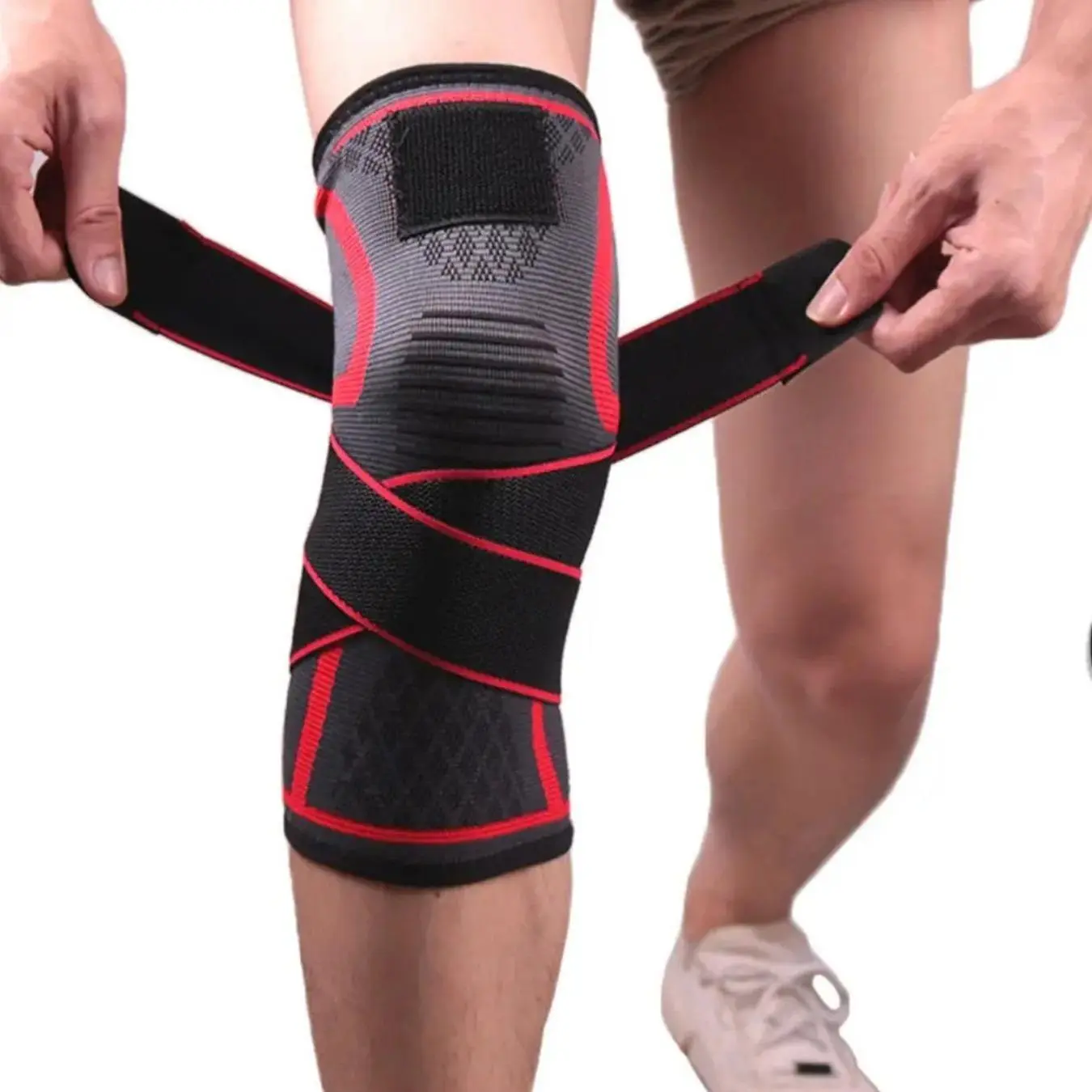 Compression Band Knitted Sports Knee Pad, 1 Count Breathable Knee Brace, Knee Protector for Badminton Running Fitness Outdoor Mountaineering