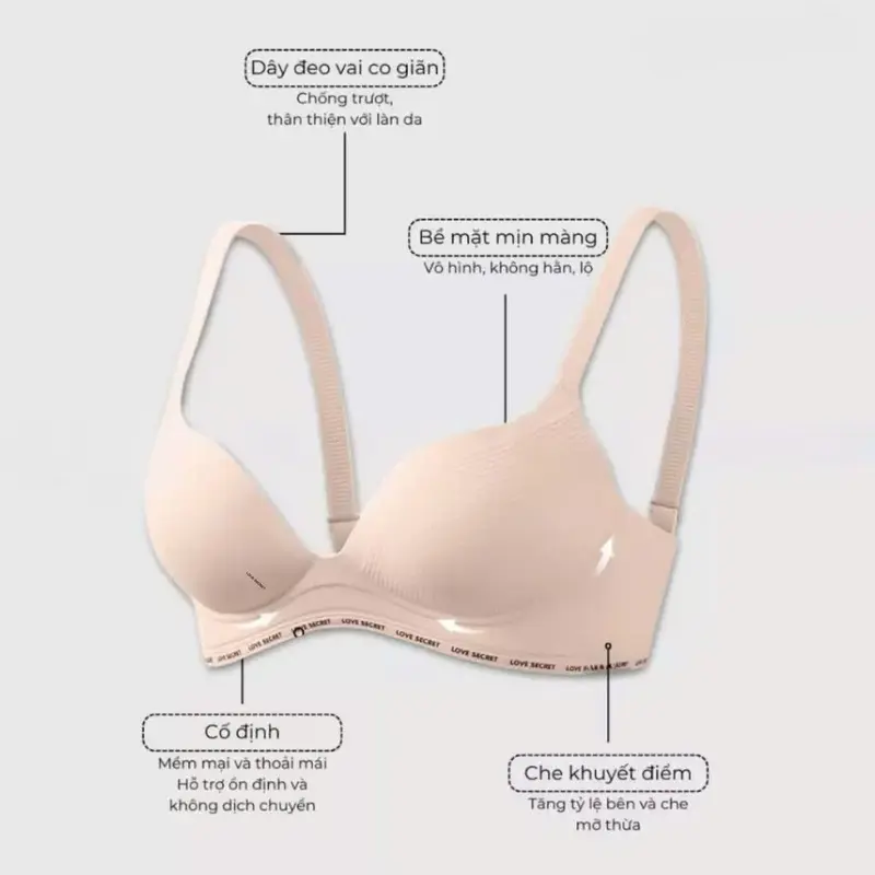 Áo Ngực Su Không Gọng, Áo Bra Su Non Đệm Vừa 3cm Nâng Đẩy Ngực Áo Lót Su - H3413 7