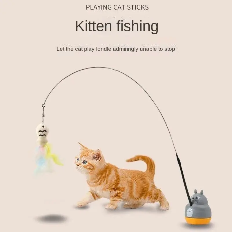 Mu Ling Cat Toy Cat Teaser Suction Cup Self-Hi Relieving Stuffy Artifact Long Brush Holder Cat Cat Teaser Kittens Supplies Cat Play