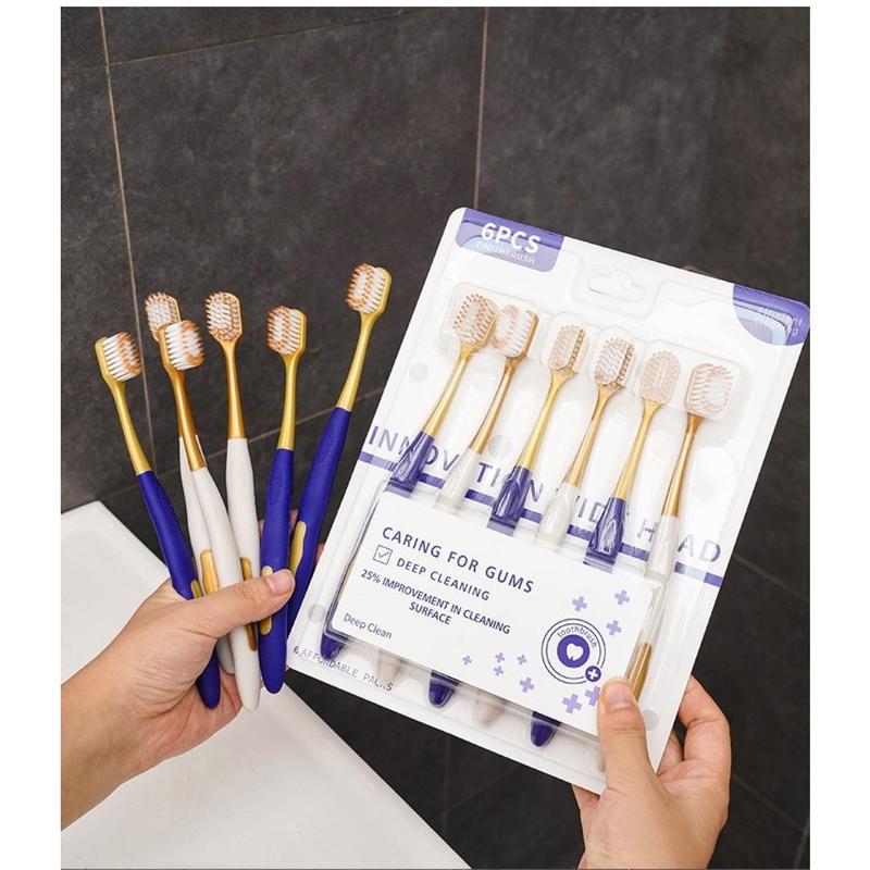 Product Introduction of 6/12/18Pcs New Ultra Soft Toothbrush Wide Head Ultra-Fine Bristles Household Toothbrush Set Anti-Slip Handle Deep Cleaning Oral Hygiene Daily Gum Health 35