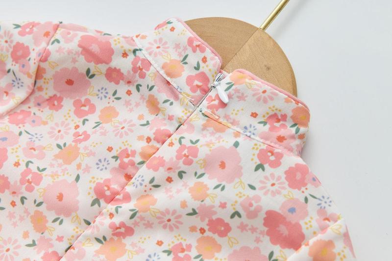 Product Introduction of Baby Girl Pink Floral Cheongsam Dress 0820X 24