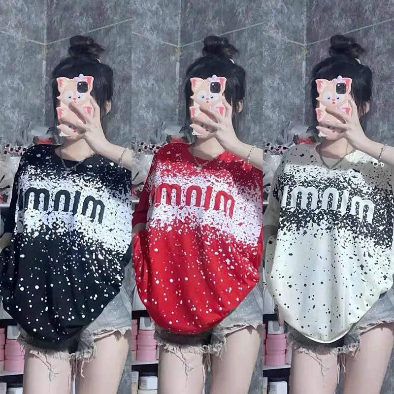Áo phông nam nữ in chữ min form rộng