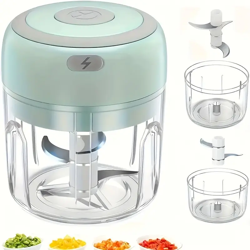3.38/8.45oz Electric Mini Garlic Chopper USB Meat Grinder Garlic Masher Machine Sturdy Durable Crushed Ginger Vegetable Crusher Kitchenware