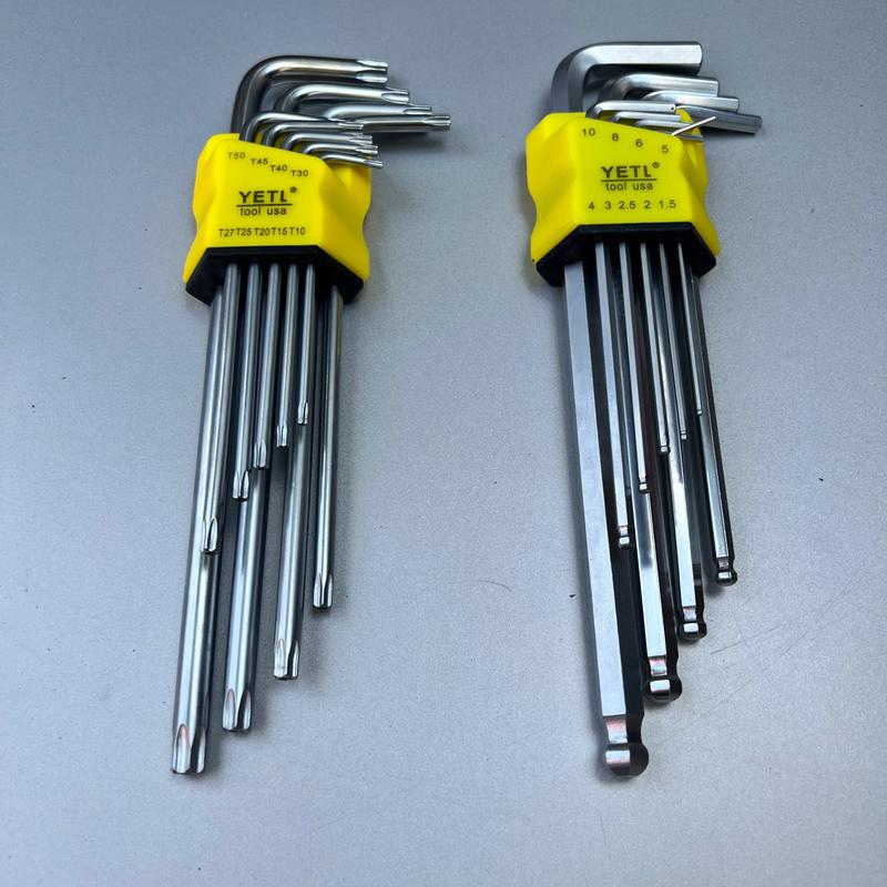 Bộ lục giác YETI đầu bi - hoa thị được gia công từ thép CRV gồm 9 cây