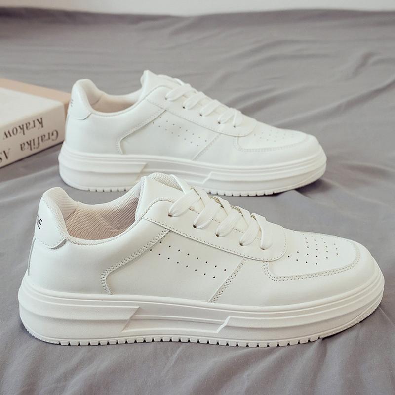 Giày nam - Giày sneaker nam da PU full trắng LT34 Shoes Đế Bằng