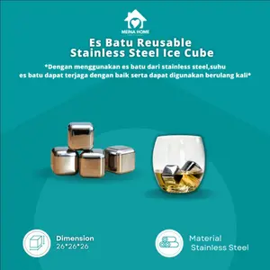 ES BATU REUSABLE STAINLESS STEEL ICE CUBE STAINLESS ICE BATU - 4pcs