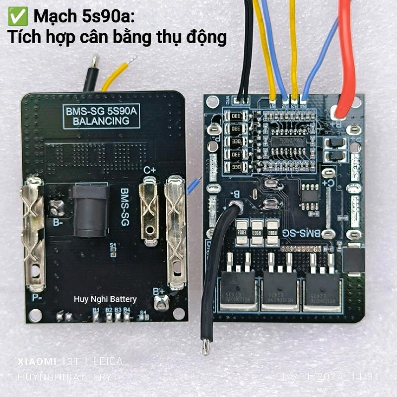 Mạch Pin Makita  5s/90a Có Cân Bằng (18-21 vol), Sạc và Xả Bảo Vệ Pin Lion 18650, Sạc Đầy Tự Ngắt