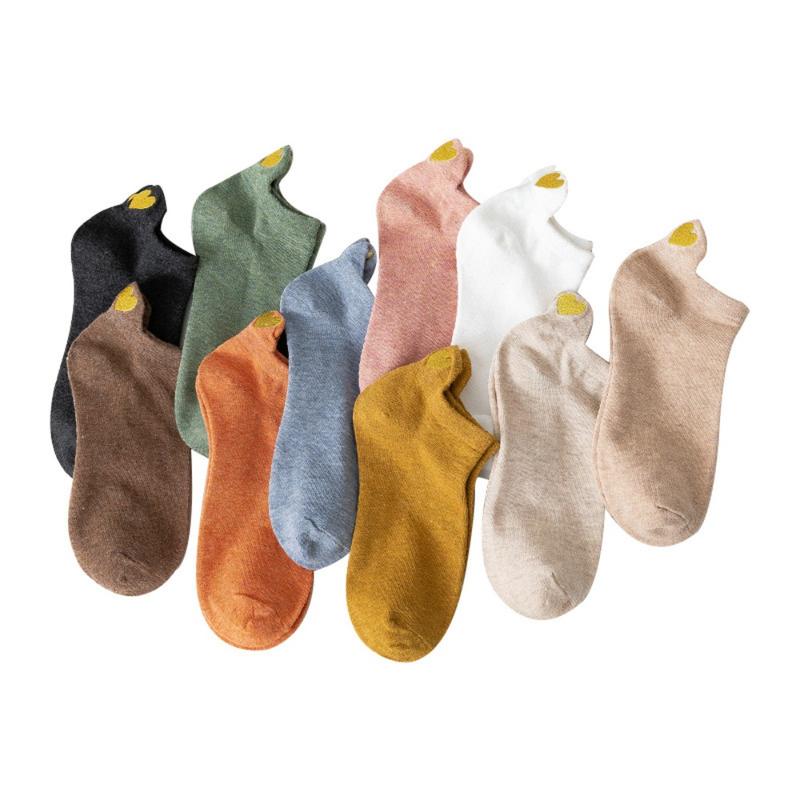 Product Introduction of Vớ Thuyền Thêu Tình Yêu, Comorta, Vui Nhộn, Vớ Ngắn Cắt Nông Vớ Cotton Dễ Thương, Dành Cho Nữ 12
