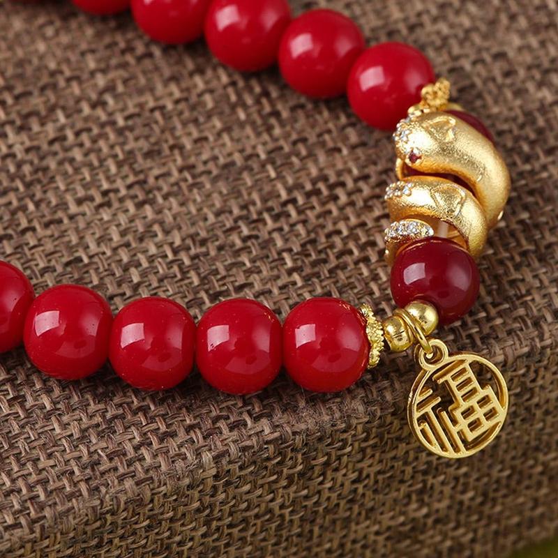 Vòng Tay Đính Cườm, Thiết Kế Hình Rắn Hoàng Đạo, Vòng Tay Yuanfu, Dễ Phối Đồ Trung Quốc, Dành Cho Nữ, Thời Trang, Quà Sinh Nhật 8