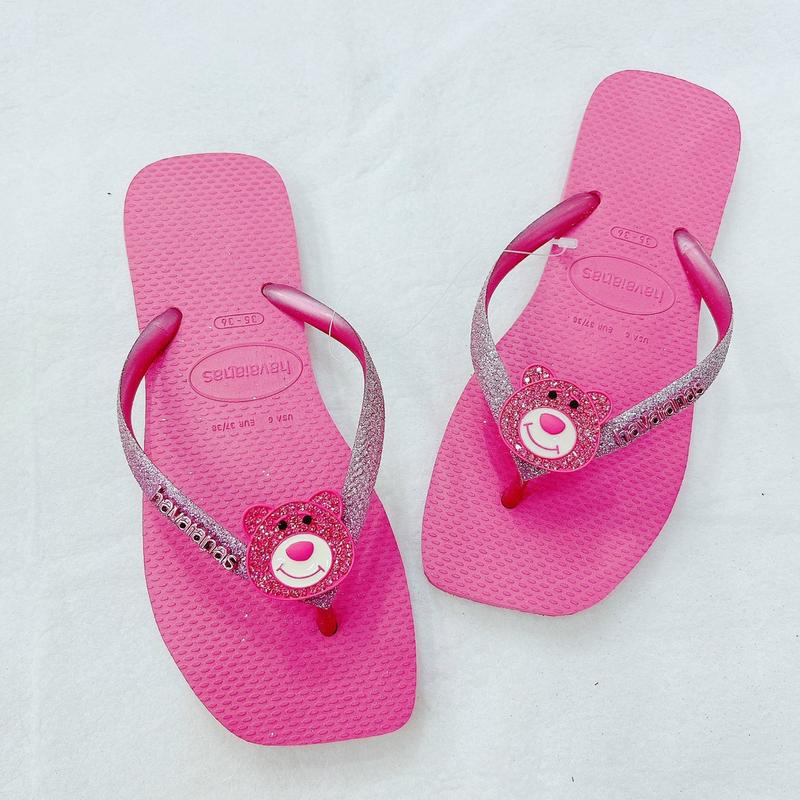 ĐẾ VUÔNG KIM TUYẾN HỒNG CHARM TỔNG HỢP - Linda Trần's Store DéP Nữ GiàY Shoes Cao Su