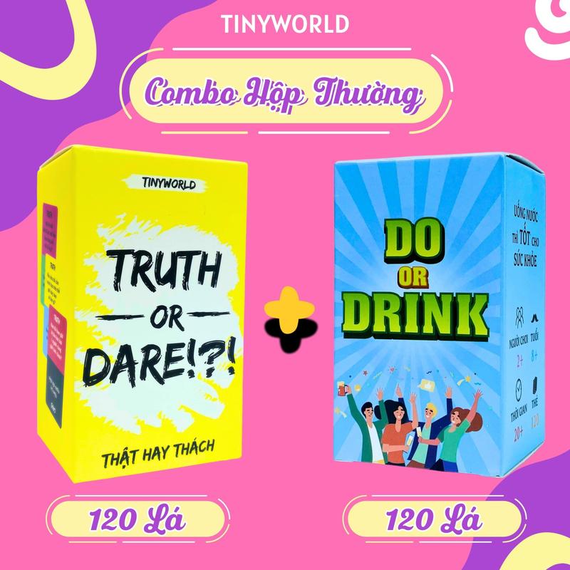 Combo Do or drink 120 lá + Truth or dare 120 lá Cho Nhóm Bạn Tưng Bừng Trong Bữa Tiệc