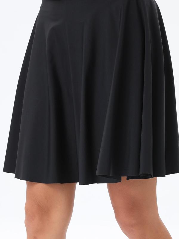 Women's Solid High Waist Swim Skirt, Casual Plain Swim Bottoms for Summer, Ladies Swimwear for Beach Holiday Vacation 7