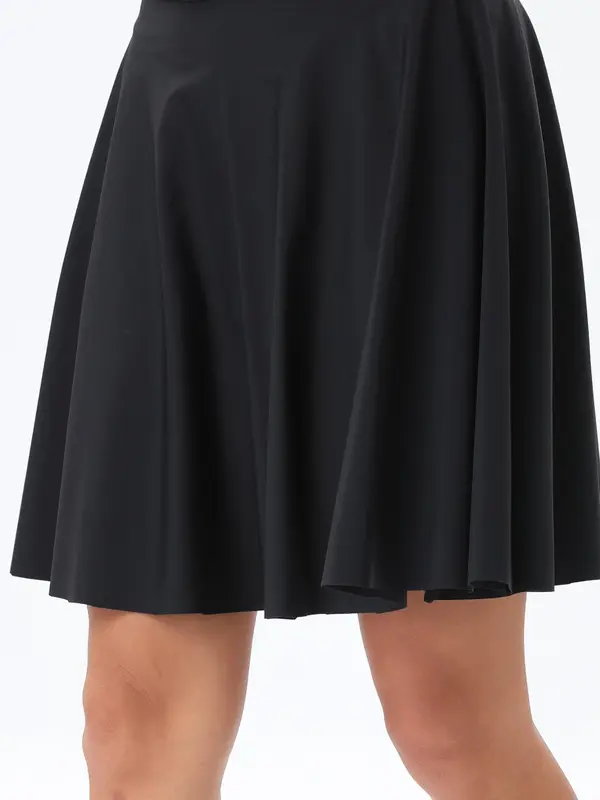 Women's Solid High Waist Swim Skirt, Casual Plain Swim Bottoms for Summer, Ladies Swimwear for Beach Holiday Vacation 7