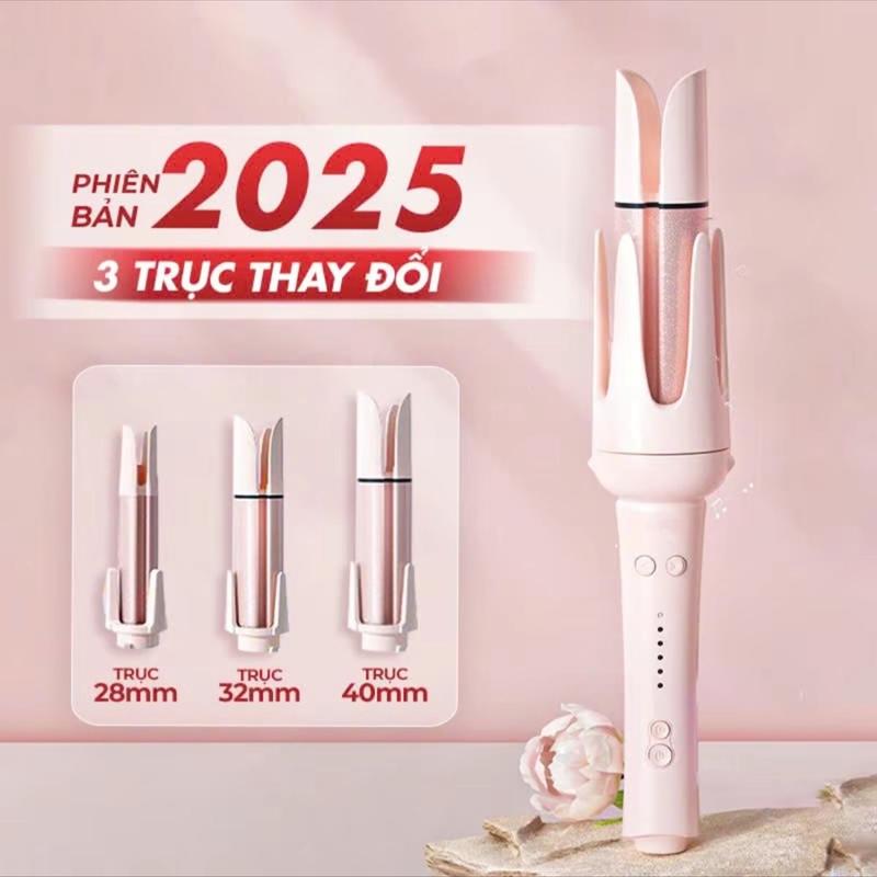 Máy uốn tóc xoăn tự động xoay 360 XN-399 3 trục thay đổi đường kính uốn 28mm, 32mm và 40mm tặng kèm 1 lược 2 kẹp tóc Women Nữ