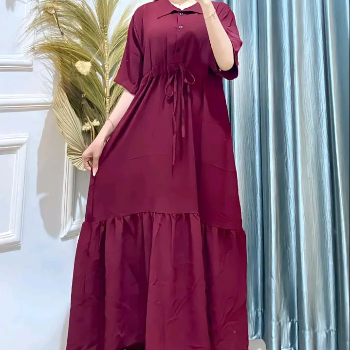 dres wanita amora serut jumbo terbaru bahan cringkel airflow Crinkle 1