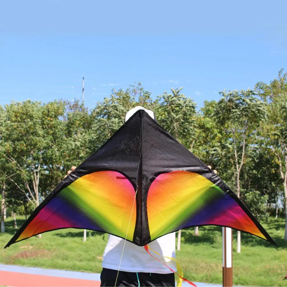 Giant  Kite Fly Kite Windsock with String Triangle Kite with Tail Single Line Colorful for Garden Outdoor Activities Games Teenagers