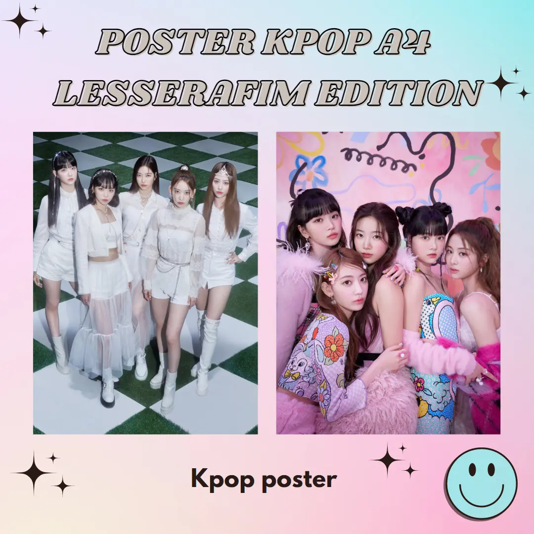 Poster Kpop Ukuran A4 LESSERAFIM Edition (Harga Untuk 2 Pcs)
