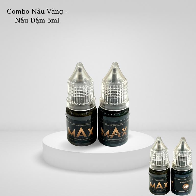 Max - Mực Viết Máy Học Sinh - Combo 2- Màu Nâu Vàng Nâu Đậm - Hộp 5ml