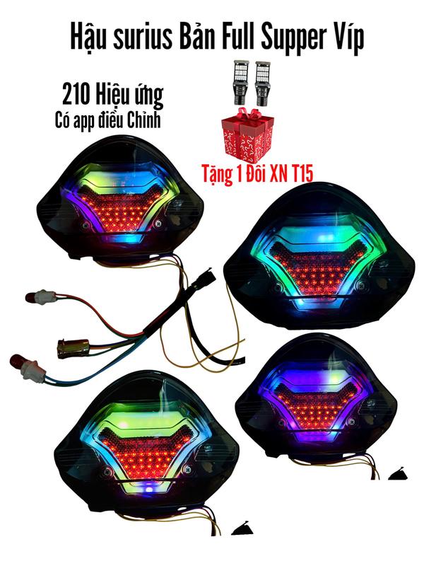 Đèn hậu TST Bản Full 210 chế dộ hiệu ứng gắn xe Sirius chuyển màu qua app bằng điện thoại PHỤ KIỆN XE MÁY