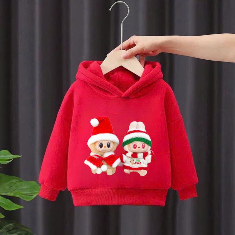 Áo nỉ hoodie bé trai, bé gái hình LABUBU đôi dễ thương, mũ 2 lớp chất nỉ bông mềm mịn cho bé 6-30kg 7