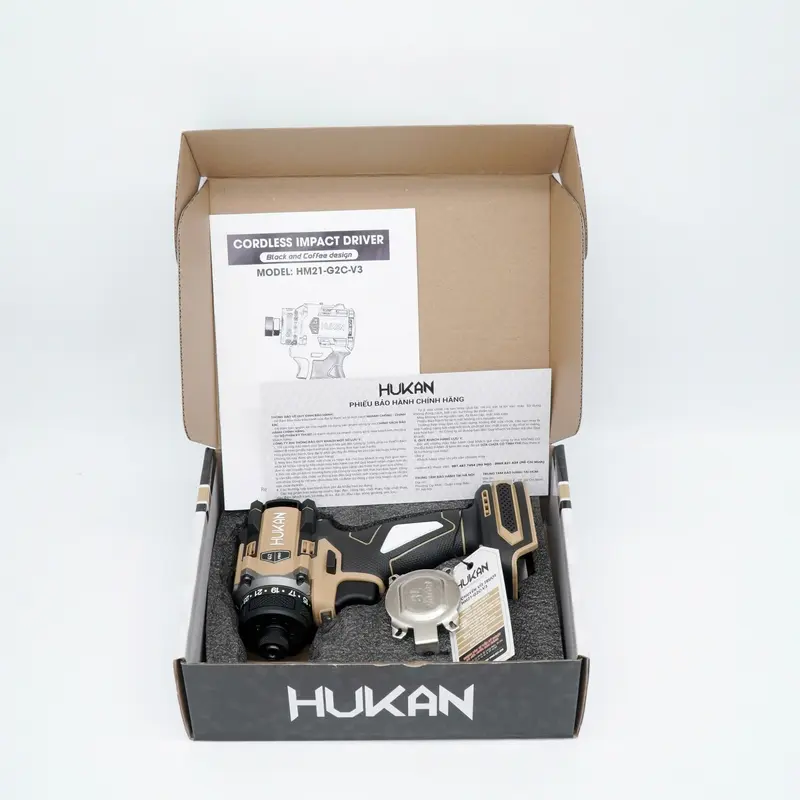 Thân Chuyên Vít Chạy Bằng Pin 21V Hãng Hukan Mã HM21-G2CVT555/G2C-V3 - MÁY XÂY DỰNG HỒNG NHIÊN - vít - hàng chính hãng 6