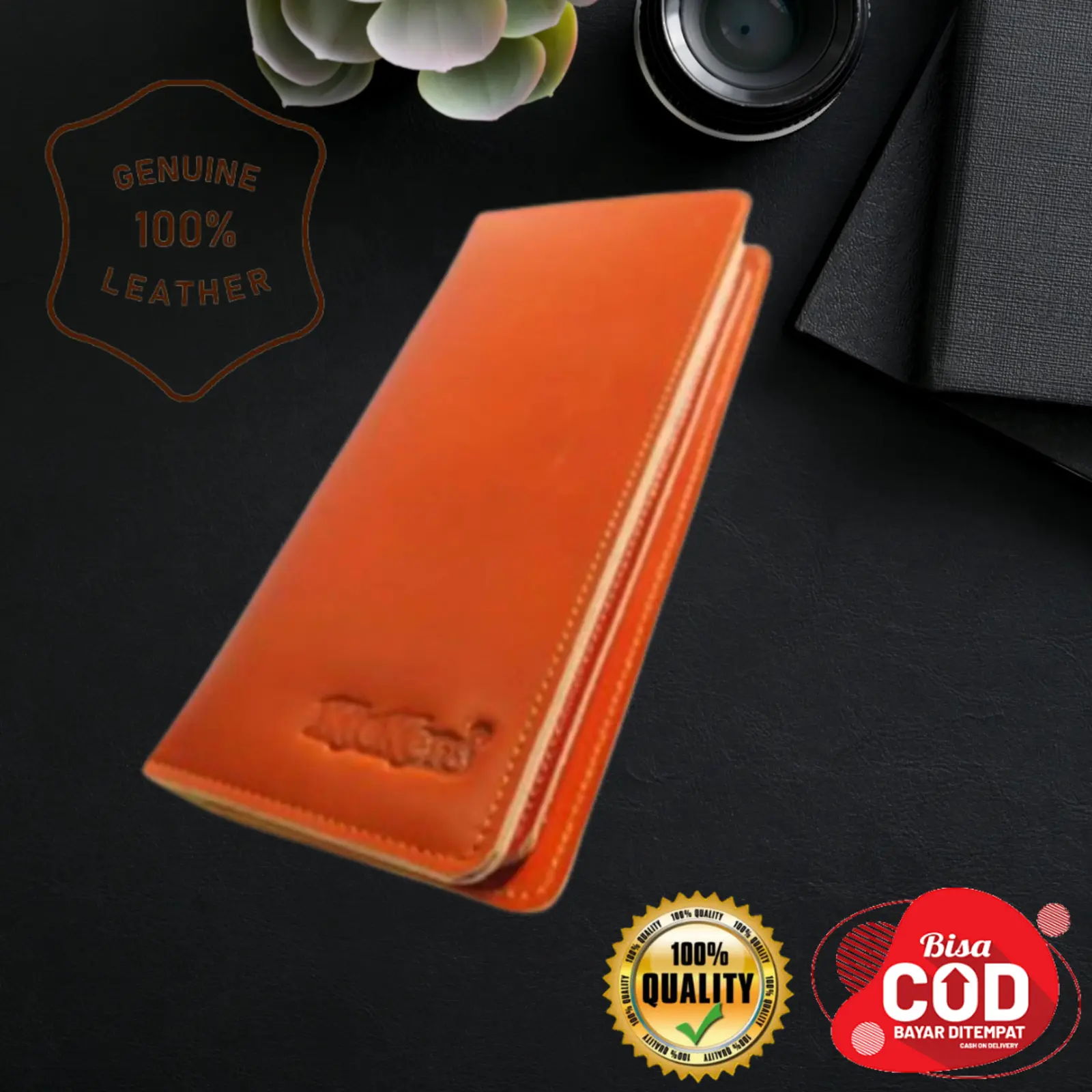 DOMPET PANJANG PASPOR PRIA KULIT ASLI hitam kartu