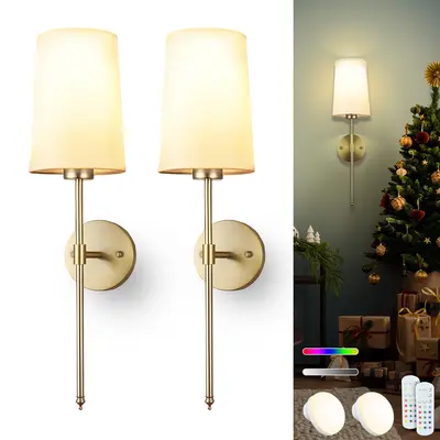 Wireless Wall Sconces Shenmoyl Battery Operated Wall Lights Set Of