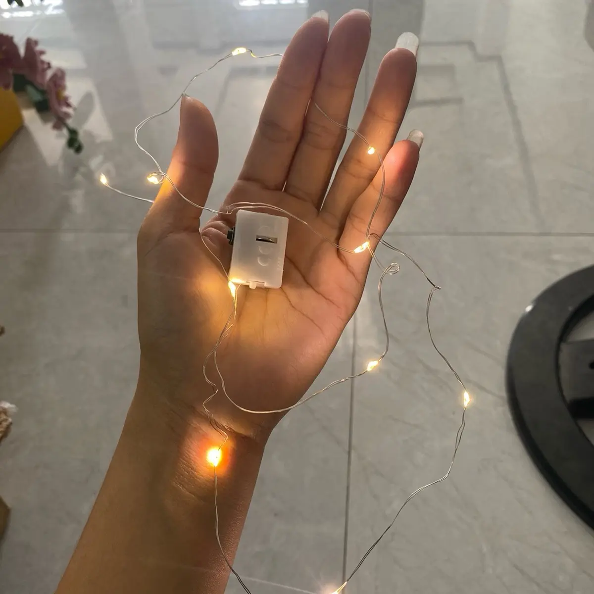 Đèn led trang trí 3 chế độ màu vàng size dài 1m ạ
