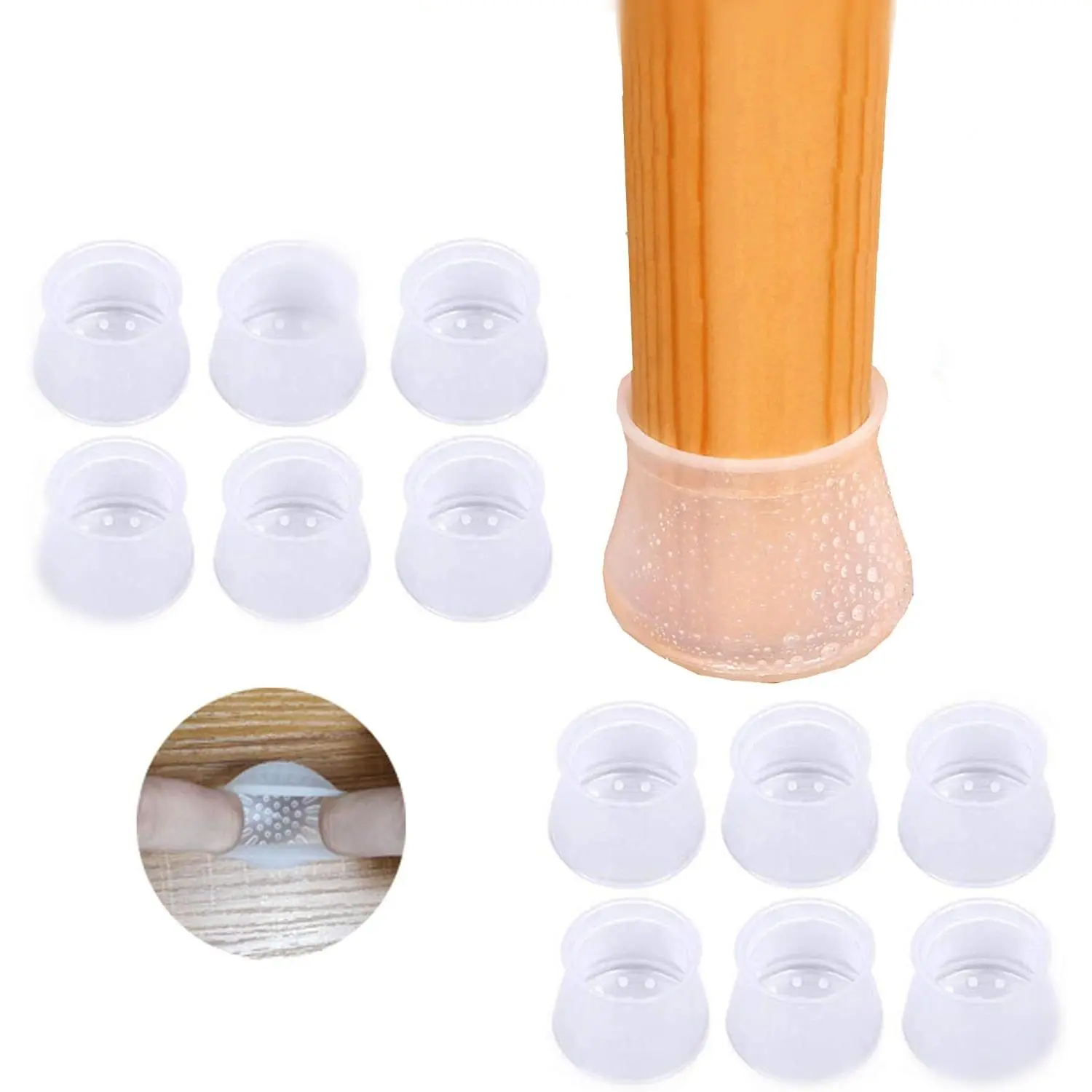 36 pcs Silicone Chair Leg Floor Protectors, Stool Leg Protectors Cap, Non-Slip Chair Leg Caps for Hardwood Floors (Medium, 36 pcs)
