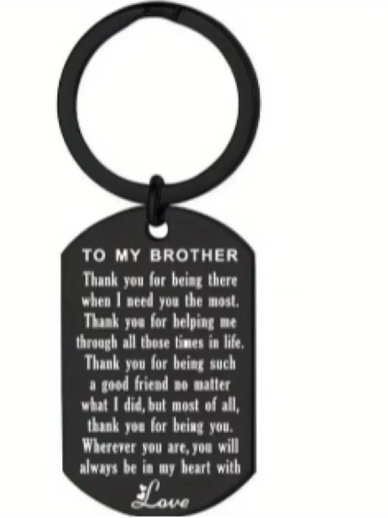 Stainless Steel Keychain, Letter Pattern Keychain for Brother, Inspirational Family Gifts, Sweet 16th 18th Birthday Graduation Gift for Teen Boys, Gift for Mom, Mother's Day Gift