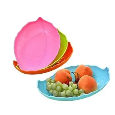Piring Plastik Bentuk Daun Multi Fungsi / Piring Snack / Piring Sambal / Piring Lalap [JY] 0