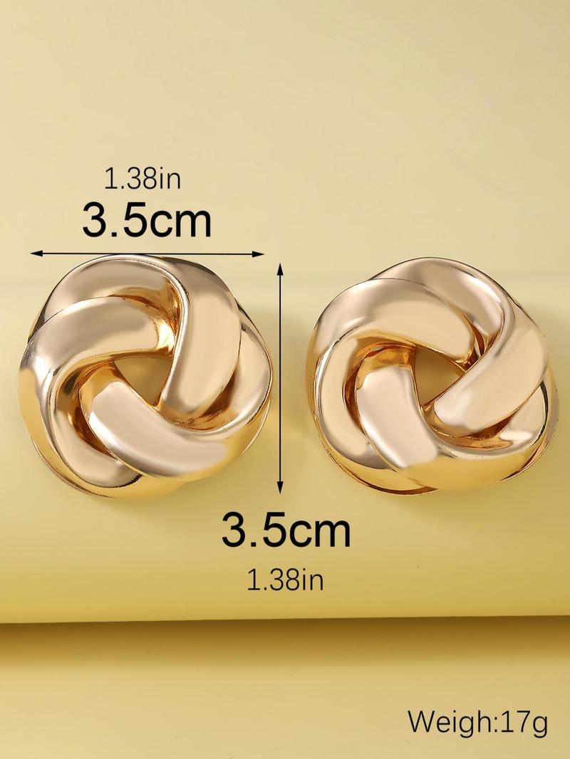 Product Introduction of Knot Design Stud Earrings, Fashionable Earrings Jewelry for Women, Daily Clothing Decor, Trendy All-match & Exquisite Jewelry for Birthday Gift 1