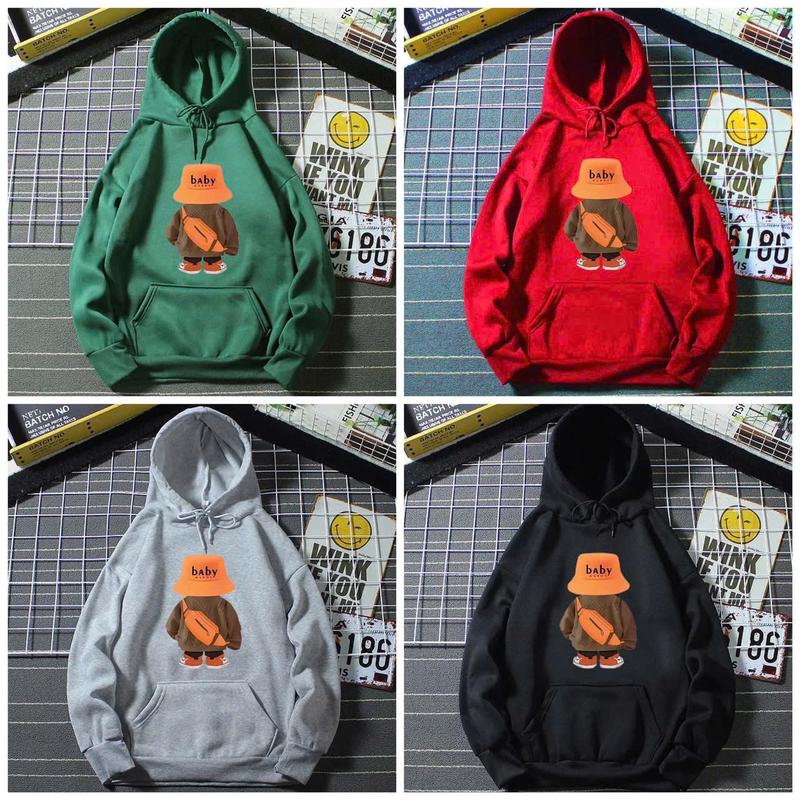 Áo Hoodie Nỉ Bông Nam Nữ In Hình Gấu Baby Có Nhiều Màu Lựa Chọn - KaChuch Shop Menswear Hoodie Dài Tay