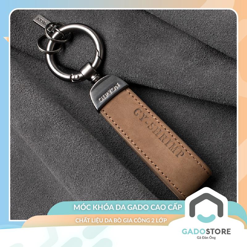 Móc khóa xe GADO móc khóa da bò cao cấp có khoen tròn móc lưng quần và móc chữ D