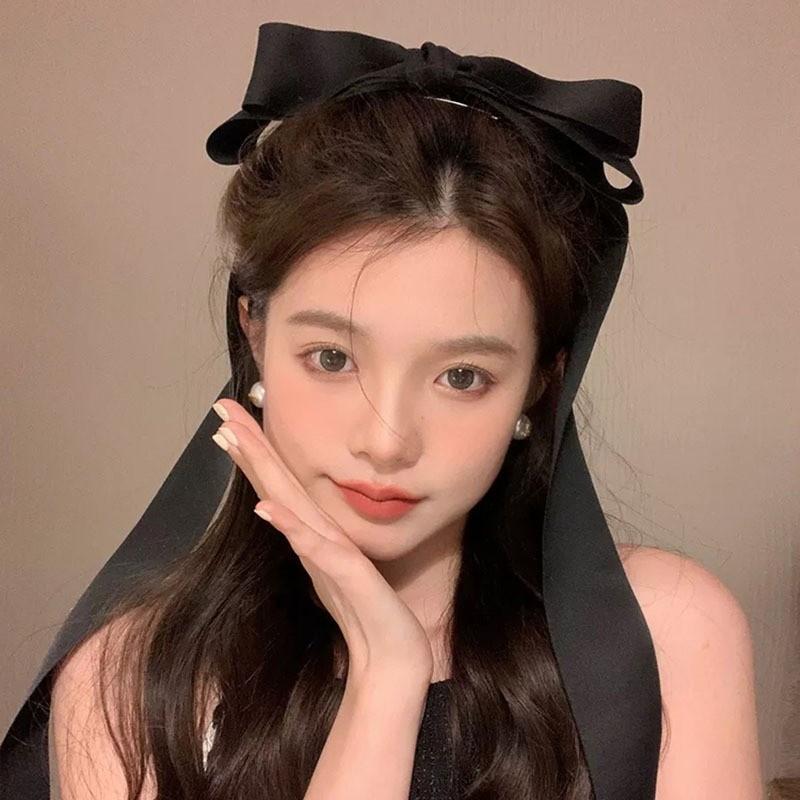 Product Introduction of Princess Large Bow Hair Clip Long Ribbon Spring Clip Headband Hair Accessories for Wedding Christmas Party 13