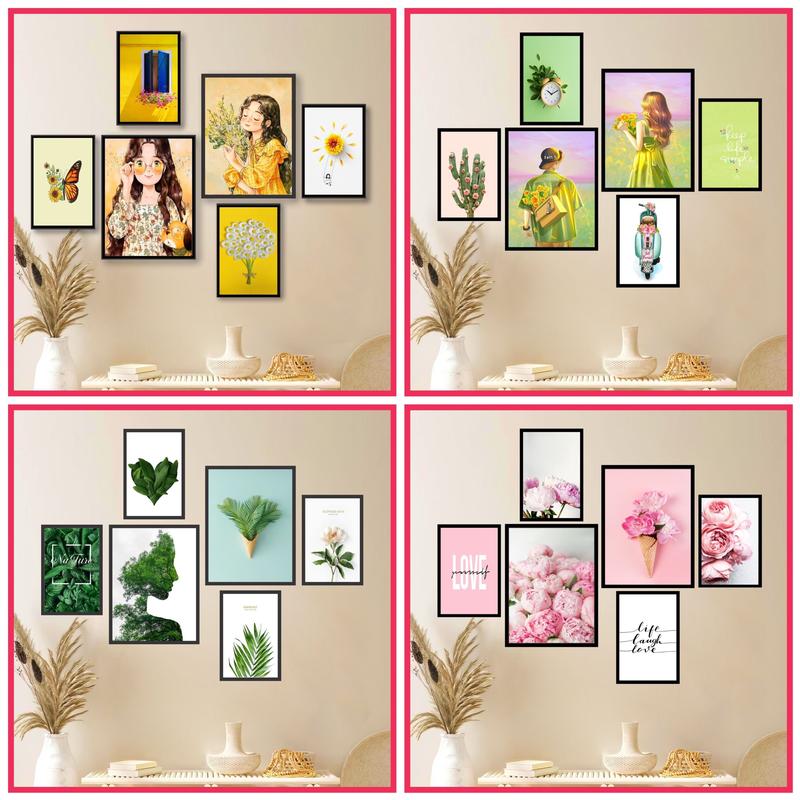 Set 6 tranh treo tường dán tường decor phòng khách phòng trọ phòng ngủ tranh trang trí hiện đại nhiều kích thước canvas In Phát Tín.