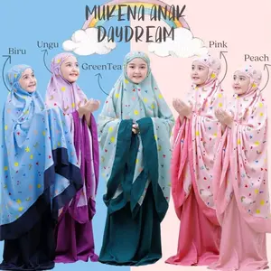 Mukena Anak Tanggung Daydream/Mukenah Anak Lucu Usia 5-13 Tahun Terbaru Atasan Muslim Panjang Hyget 5-13 Tahun Orange Elegant S Motif 6-7 tahun zerrin brown Baju Hyget Premium